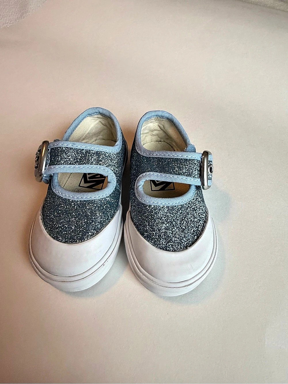(Baby size: 4) Vans Toddler Mary Jane Glitter Cloud Blue Sneakers